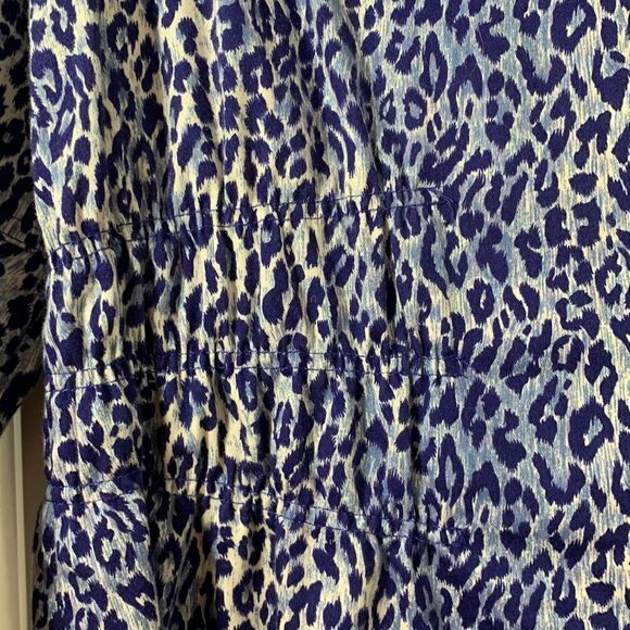 Joan Rivers size large jacket/fitted top blue & white animal print - Picture 2 of 10